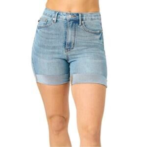 Judy Blue NWT Women's Perfect Fit Tummy Control High Waist Denim Shorts Size 2XL